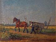 Farmer with horse and cart unknow artist